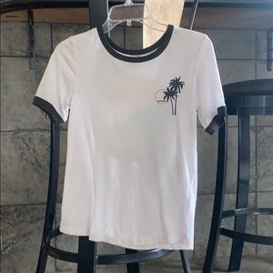 Rip Curl white shirt with gray outlines
